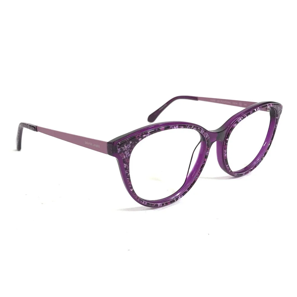 Draper James Eyeglasses Frames DJ5046 501 PLUM FLORAL Cat Eye Full Rim 54-16-140